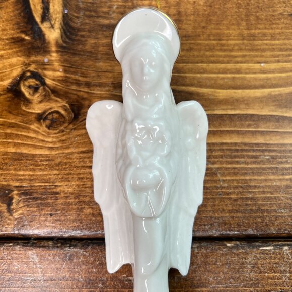 Vintage Porcelain Angel Icicle Christmas Ornament 9" Tall - Picture 2 of 6